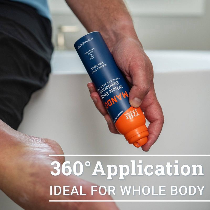 slide 3 of 10, Mando 72Hr Invisible Spray Whole Body Pro Sport Deodorant 3.6 oz, 3.6 oz