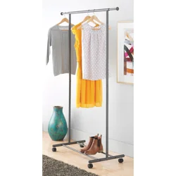 Whitmor Expandable Rolling Garment Rack - Gray