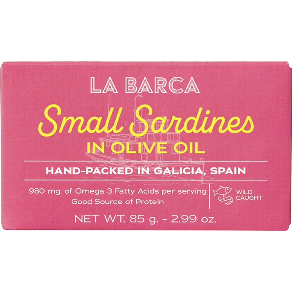 slide 1 of 1, La Barca Sm. Sardines In Olive Oil, 3 oz