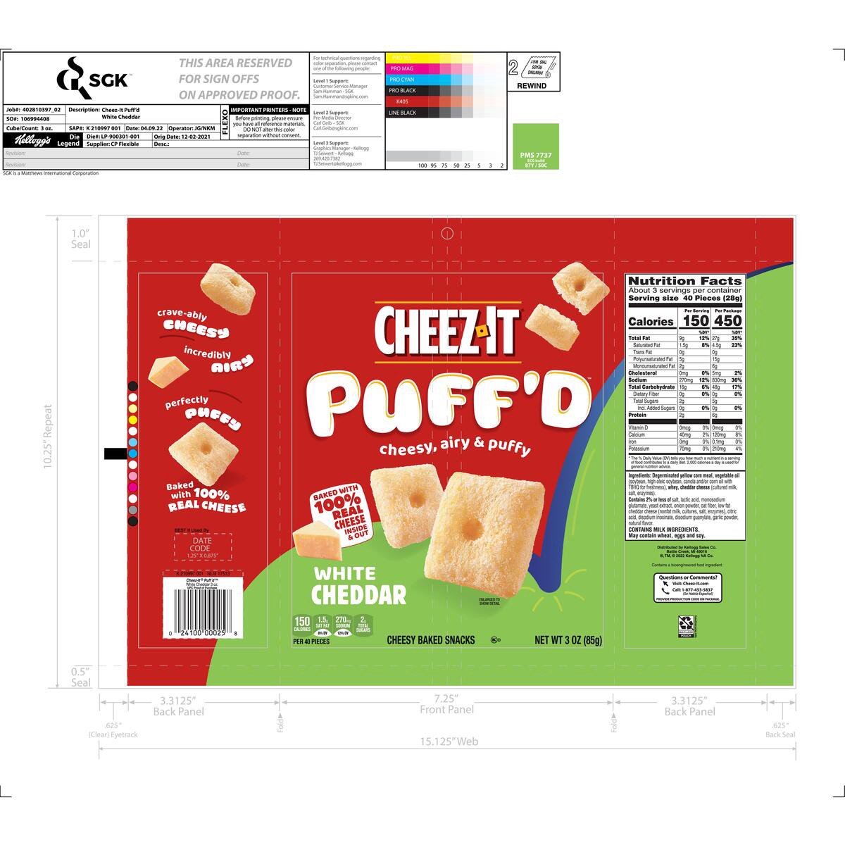 slide 10 of 13, Cheez-It Puff'd™ White Cheddar Cheesy Baked Snacks, 3 oz