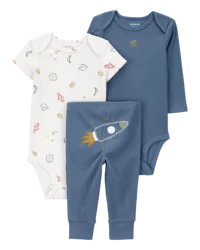 Carter's Baby Boy 3-Piece Rocket Ship Little Character Set Blue 18M