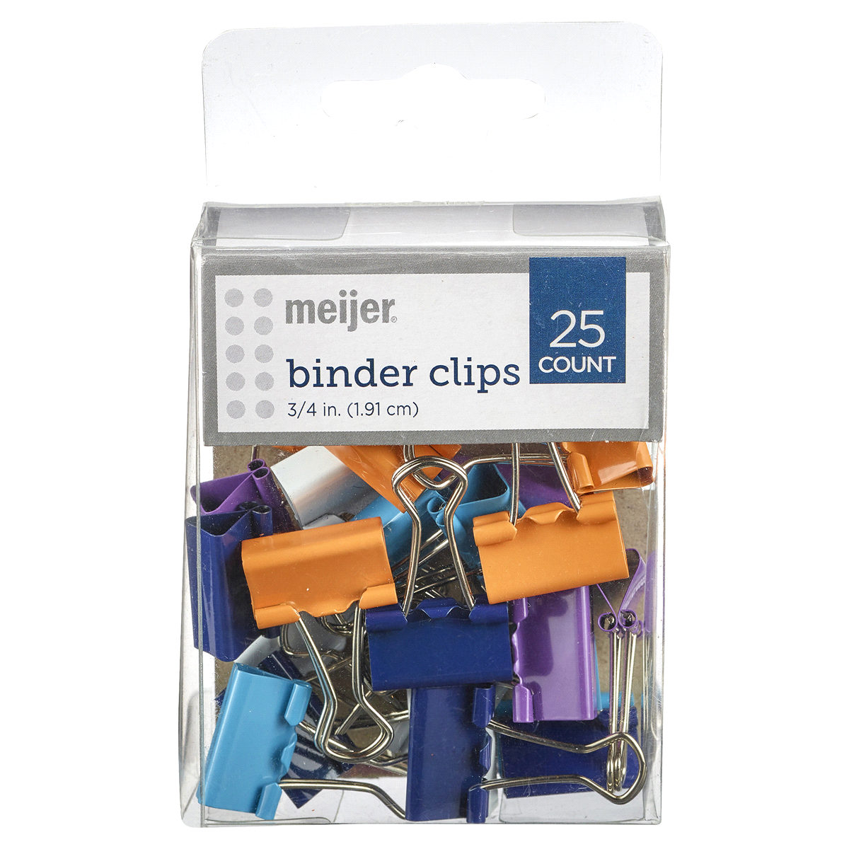 slide 1 of 2, Meijer Multi-Color Binder Clips, 1 ct