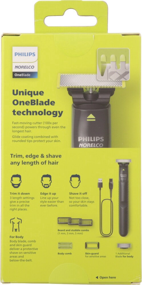slide 3 of 4, Philips Face + Body OneBlade 1 ea, 1 ct