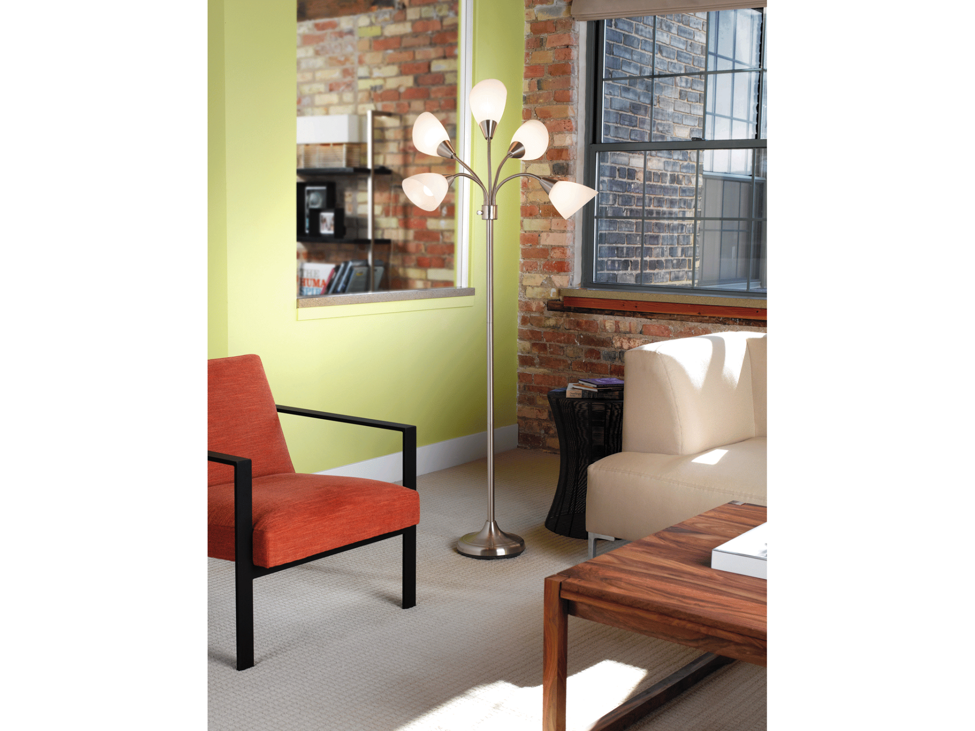 slide 1 of 1, Home Gooseneck 5 Arm Floor Lamp, 67 in