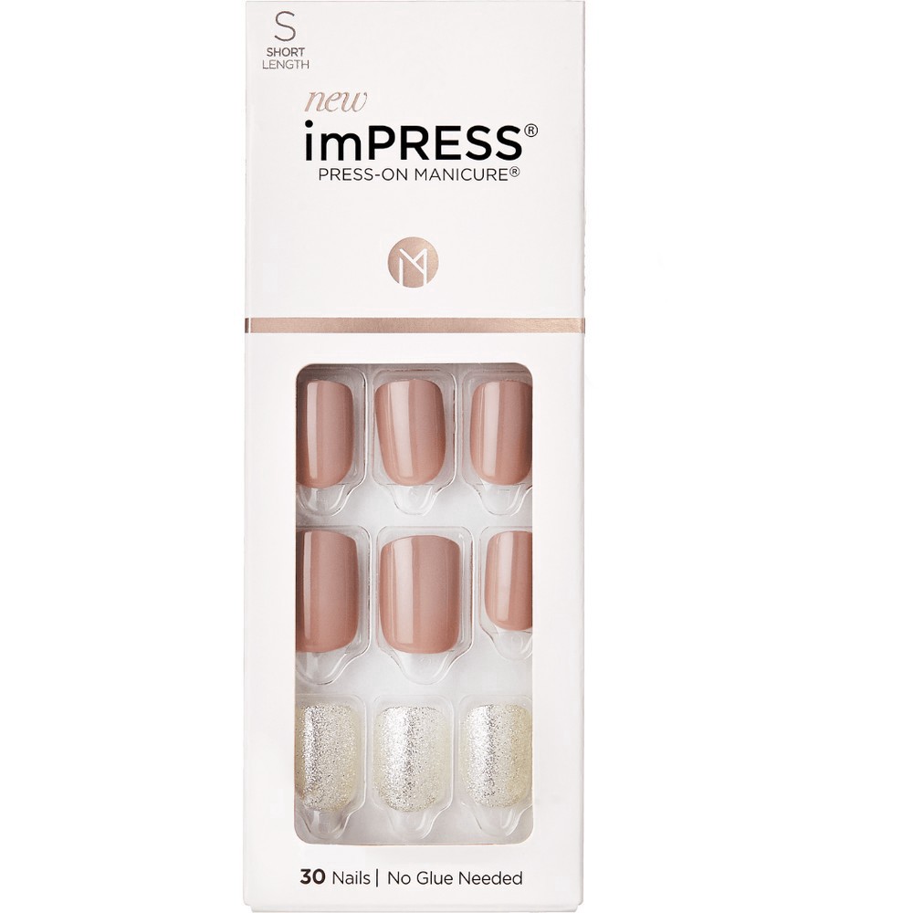 slide 2 of 5, Kiss imPRESS Press-On Manicure Short Length One More Chance Nails 33 1 ea, 1 ct