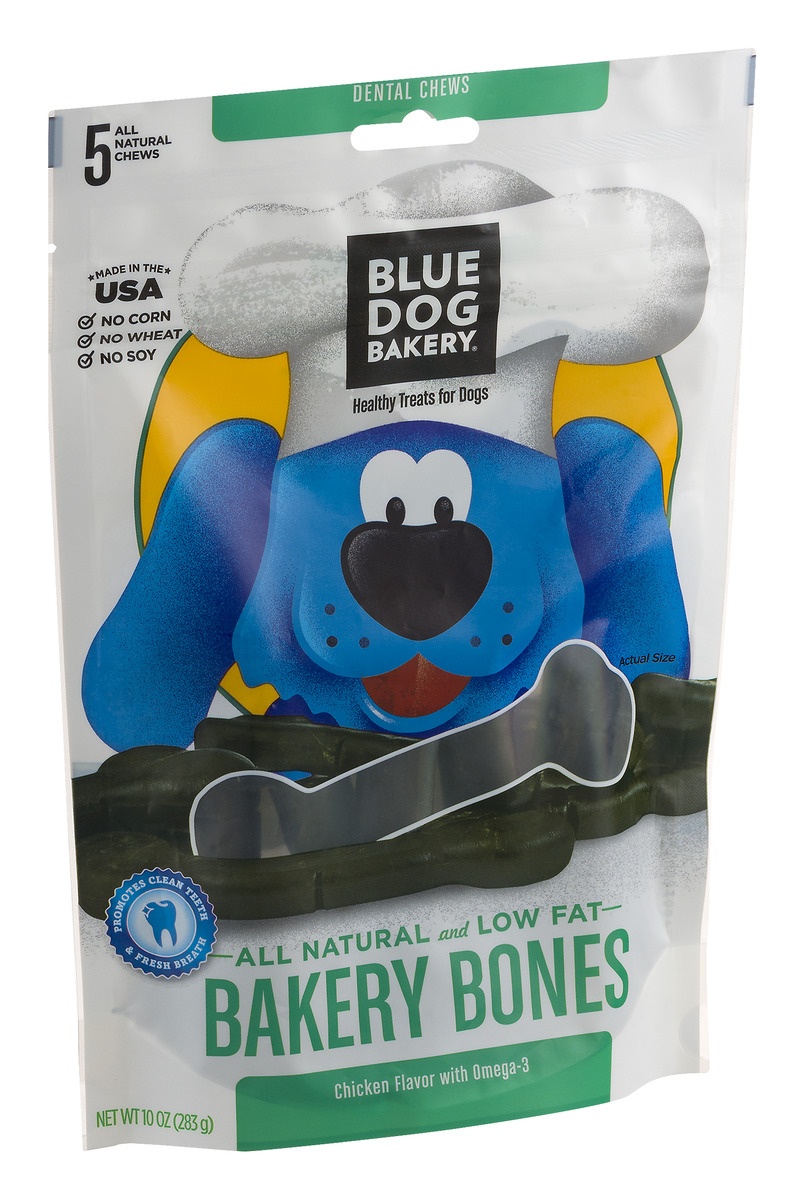 slide 2 of 9, Blue Dog Bakery Chicken with Omega-3 Flavored Bone Dog Treats, 10 oz