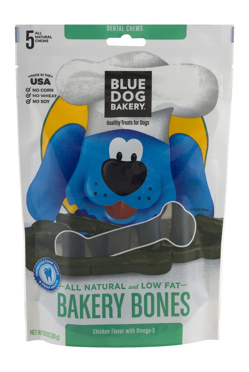 slide 1 of 1, Blue Dog Bakery Chicken with Omega-3 Flavored Bone Dog Treats, 10 oz