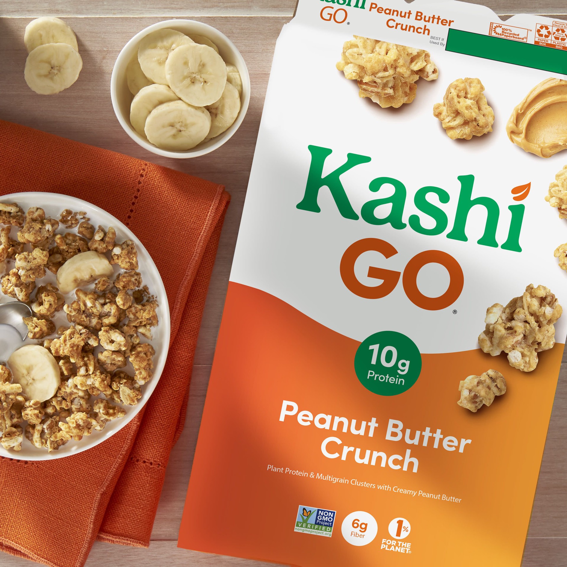 slide 5 of 5, Kashi GO Breakfast Cereal, Peanut Butter Crunch, 13.2 oz
