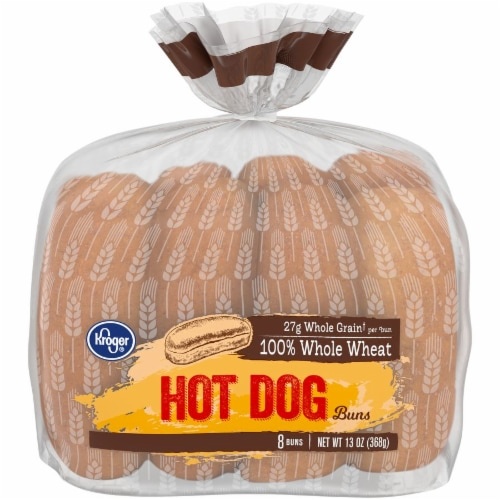 slide 1 of 1, Kroger100% Whole Wheat Hot Dog Buns, 13 oz