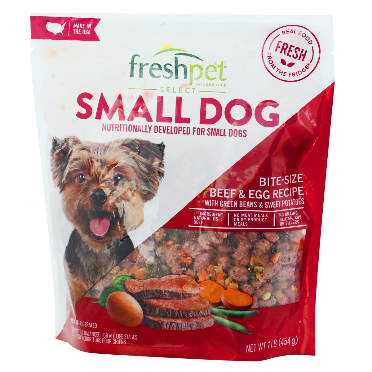 slide 2 of 9, Freshpet Select Small Dog Bite Size Beef & Egg Recipe Wet Dog Food, 1 lb
