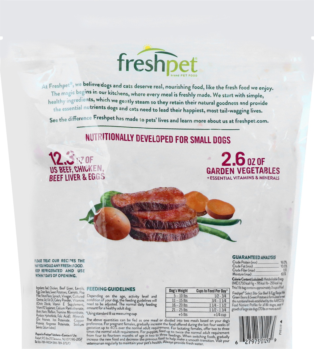 slide 8 of 9, Freshpet Select Small Dog Bite Size Beef & Egg Recipe Wet Dog Food, 1 lb