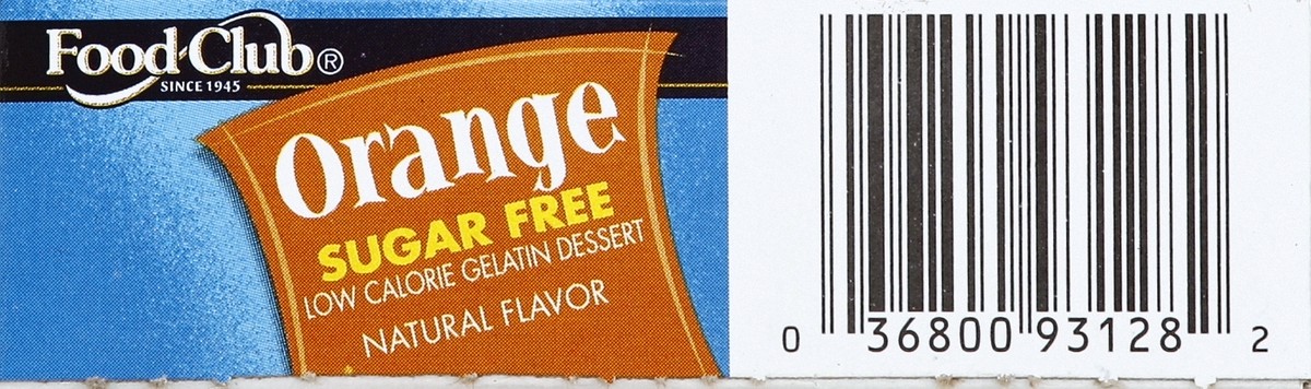 slide 4 of 6, Food Club Sugar Free Orange Gelatin Dessert, 0.44 oz