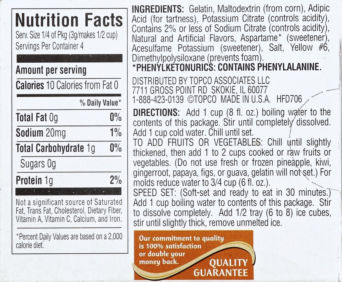 slide 6 of 6, Food Club Sugar Free Orange Gelatin Dessert, 0.44 oz