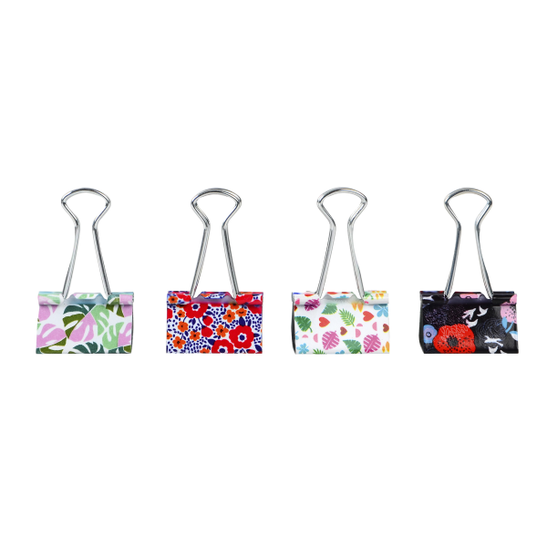 slide 1 of 2, Office Depot Brand Fashion Binder Clips, 1-1/4'' Wide, 50-Sheet Capacity, Assorted Floral Designs, Pack Of 24 Clips, 24 ct