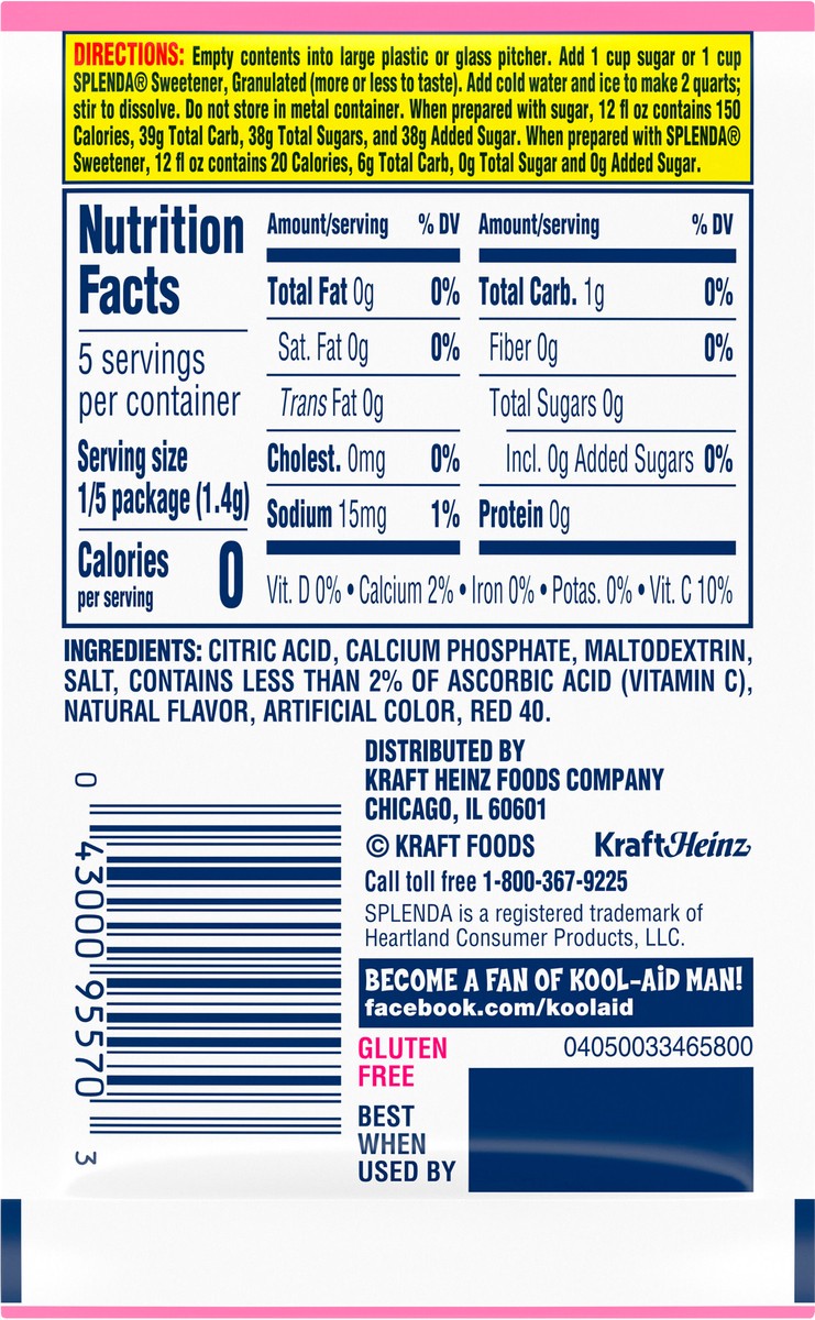 slide 8 of 9, Kool-Aid Unsweetened Pink Lemonade Naturally Flavored Powdered Soft Drink Mix- 0.23 oz, 0.23 oz