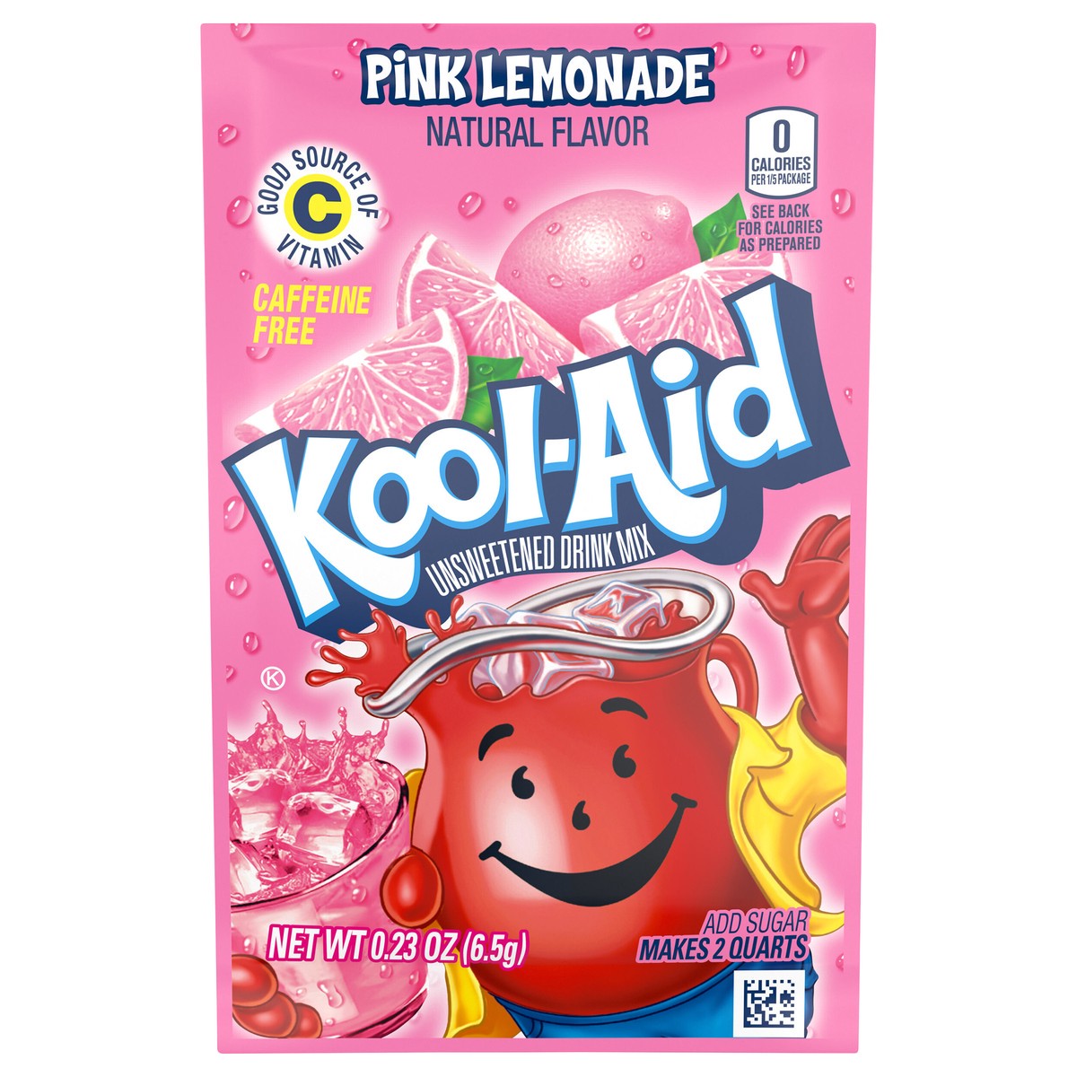 slide 1 of 9, Kool-Aid Unsweetened Pink Lemonade Naturally Flavored Powdered Soft Drink Mix, 0.23 oz Packet, 0.23 oz