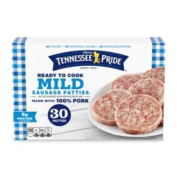 Odom's Tennessee Pride Mild Breakfast Sausage Patties, 30 Count
