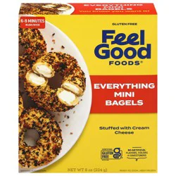 Feel Good Foods Gluten-Free Cream Cheese Stuffed Everything Bagels Mini - 8 oz
