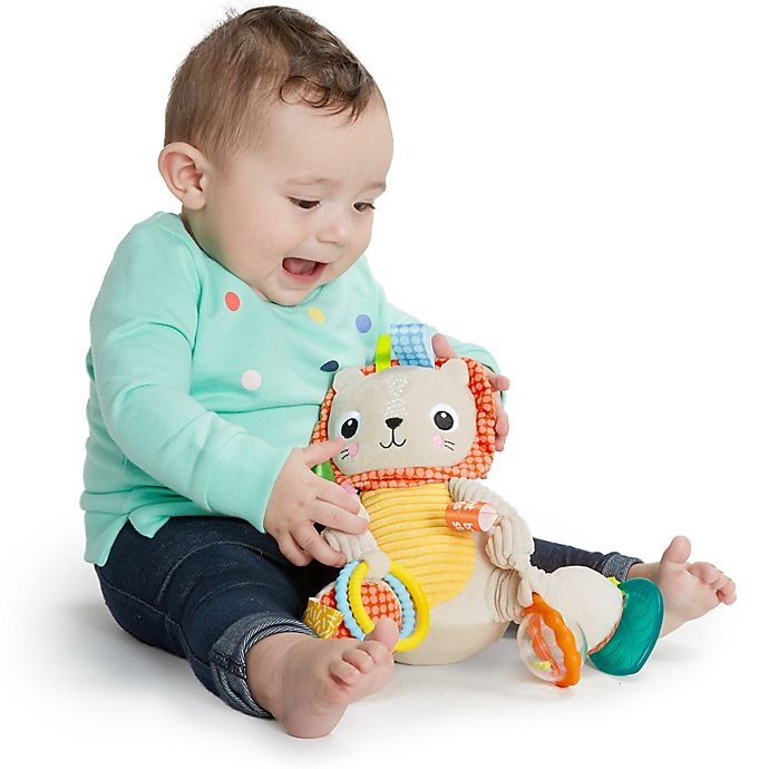 slide 3 of 7, Bright Starts Bunch-O-Fun Lion Plush Activity Toy, 1 ct