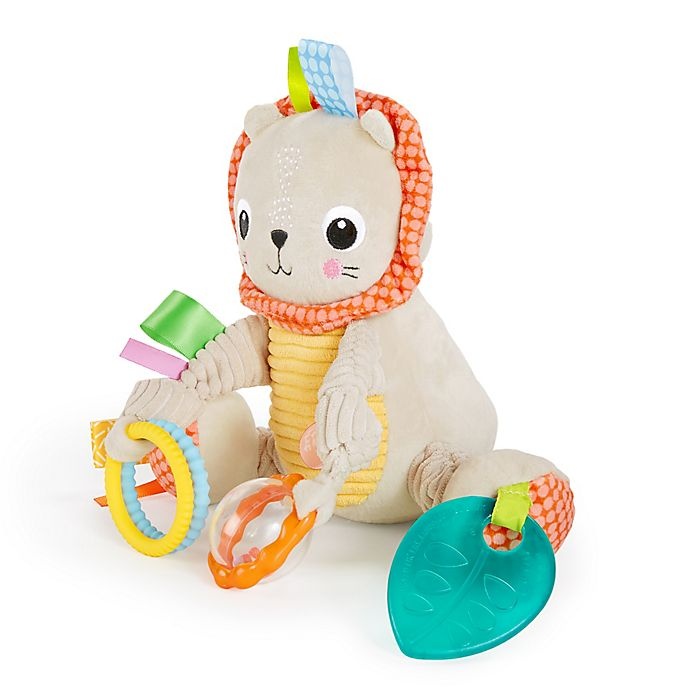 slide 4 of 7, Bright Starts Bunch-O-Fun Lion Plush Activity Toy, 1 ct