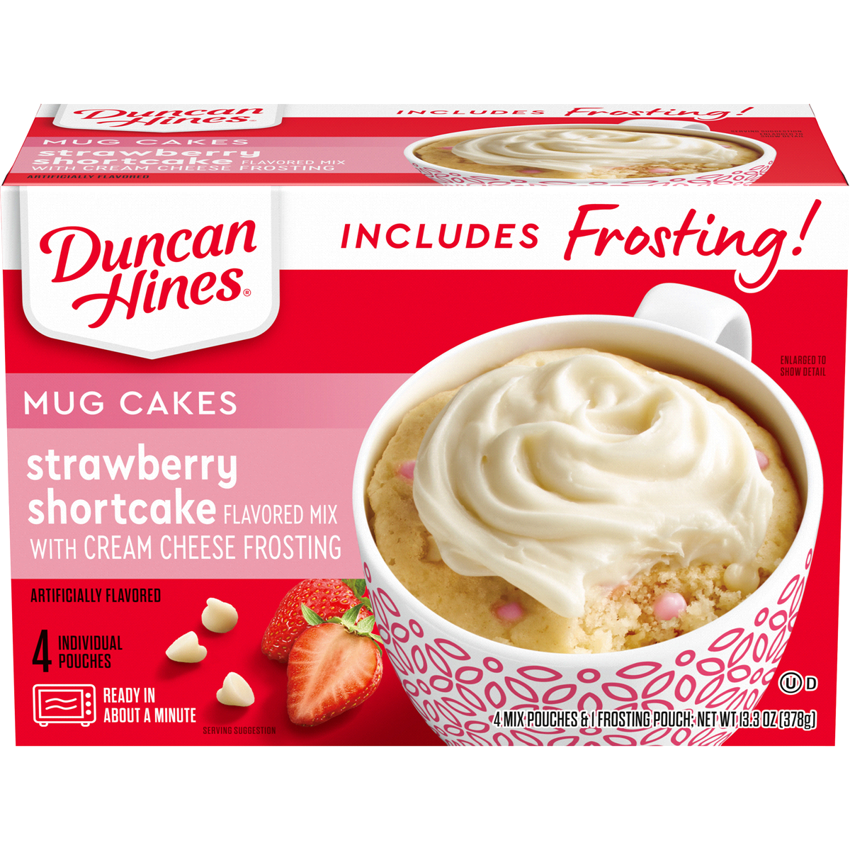 slide 1 of 1, Duncan Hines Mug Cakes Strawberry Shortcake Mix with Frosting, 4 ct