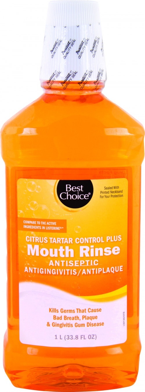 slide 1 of 1, Best Choice Citrus Tartar Control Plus Antiseptic Mouth Rinse, 33.8 oz