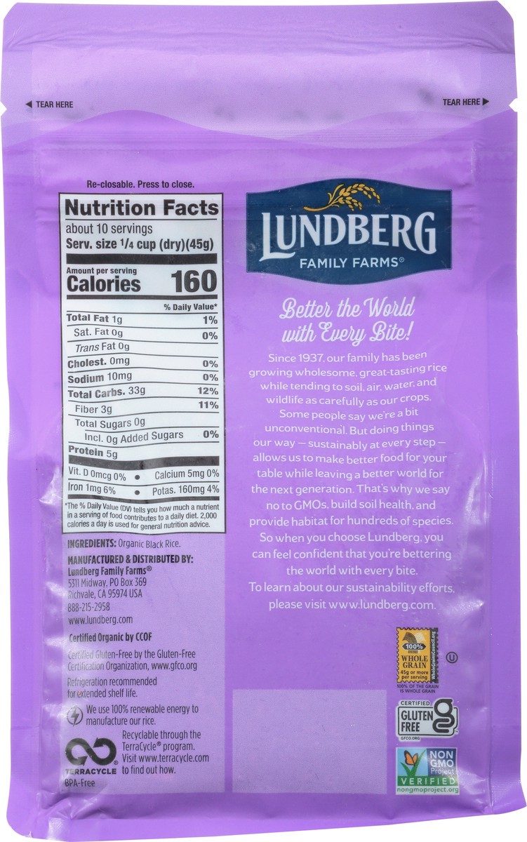 slide 5 of 9, Lundberg Family Farms Lundberg Organic Black Pearl Rice 16 Oz. Stand-Up Bag, 16 oz