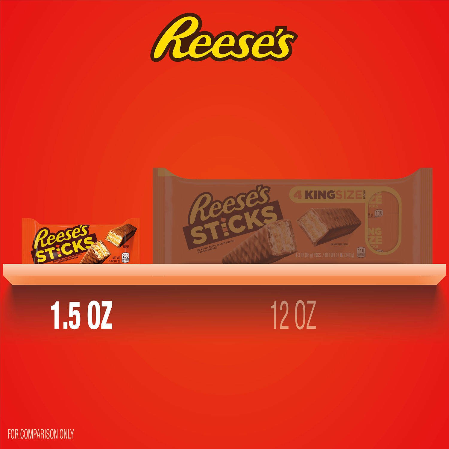 slide 5 of 8, Reese's Sticks Chocolate and Peanut Butter Creme Wafer Candy Bar, 1.5 oz, 1.5 oz