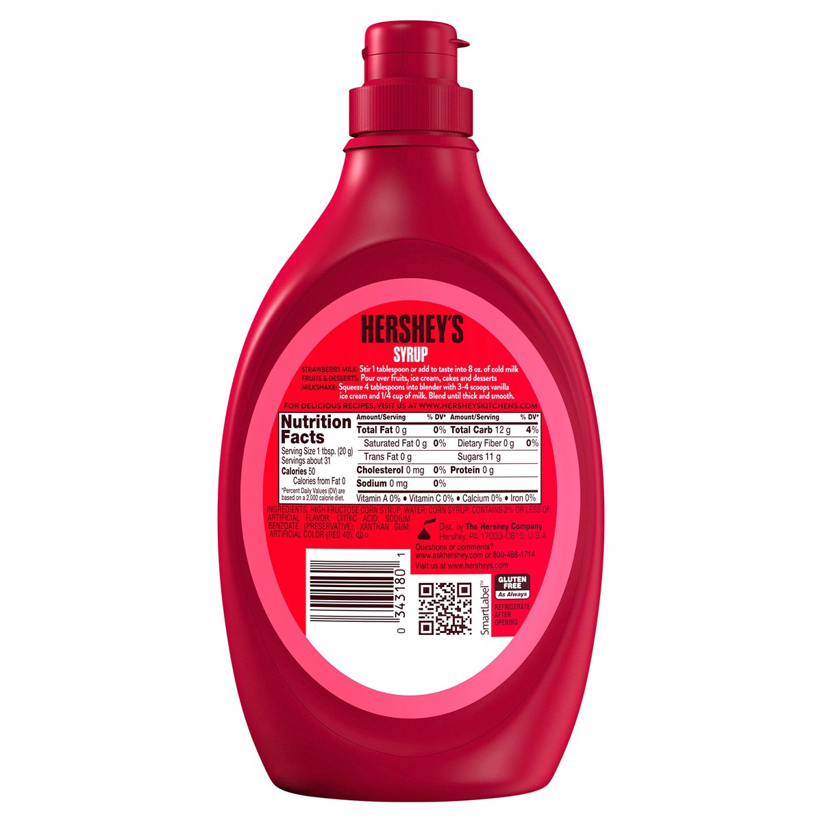 slide 2 of 2, Hershey's Syrup, Strawberry, 22 oz