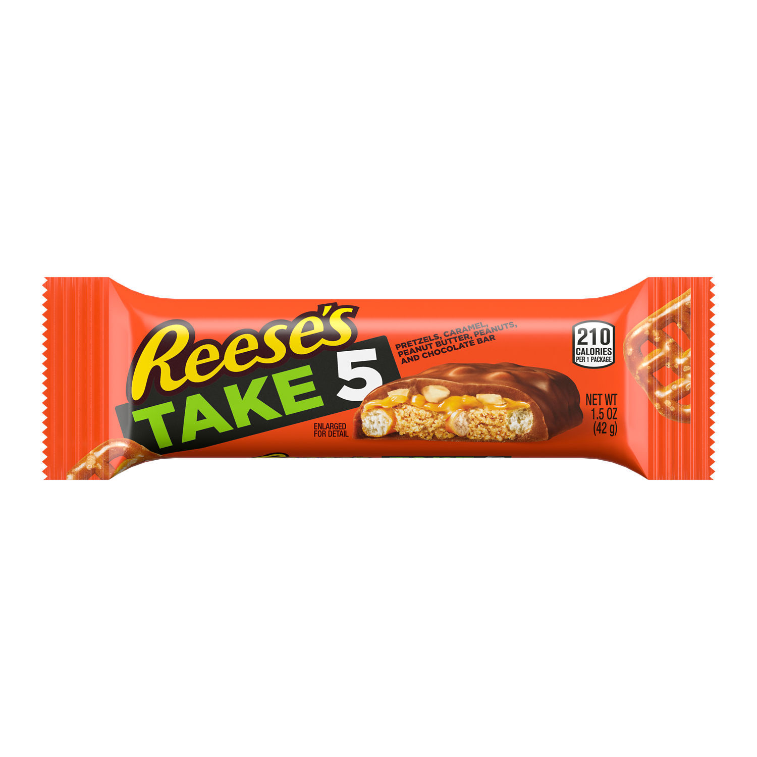 slide 1 of 6, REESE'S TAKE 5 Pretzel, Peanut and Chocolate Candy Bar, 1.5 oz, 1.5 oz