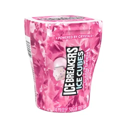 ICE BREAKERS Ice Cubes Bubble Breeze Sugar Free Chewing Gum Bottle, 3.24 oz (40 Pieces)