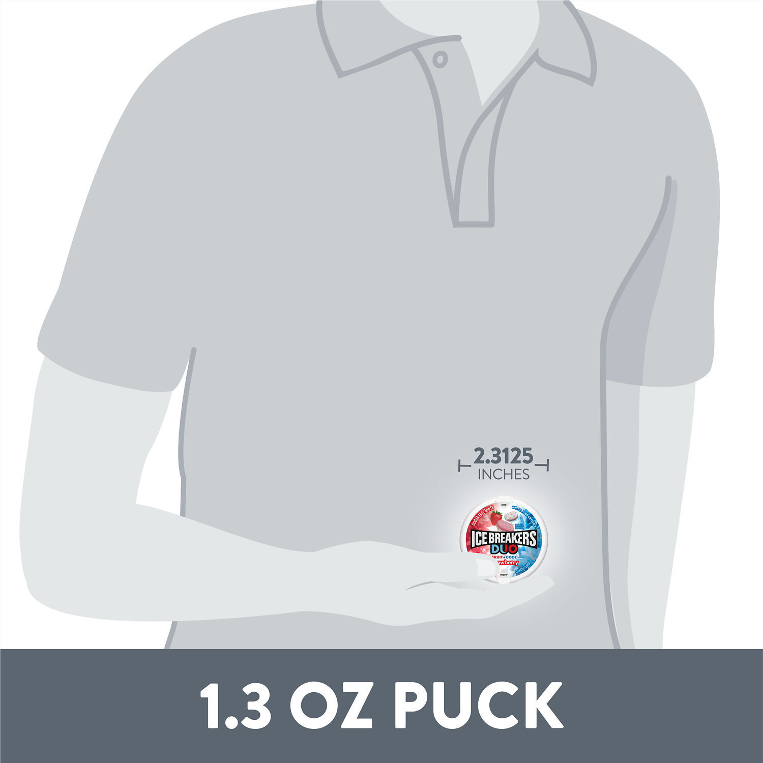 slide 5 of 8, Ice Breakers Duo Fruit Plus Cool Strawberry Sugar Free Mints Tin, 1.3 oz, 1.3 oz