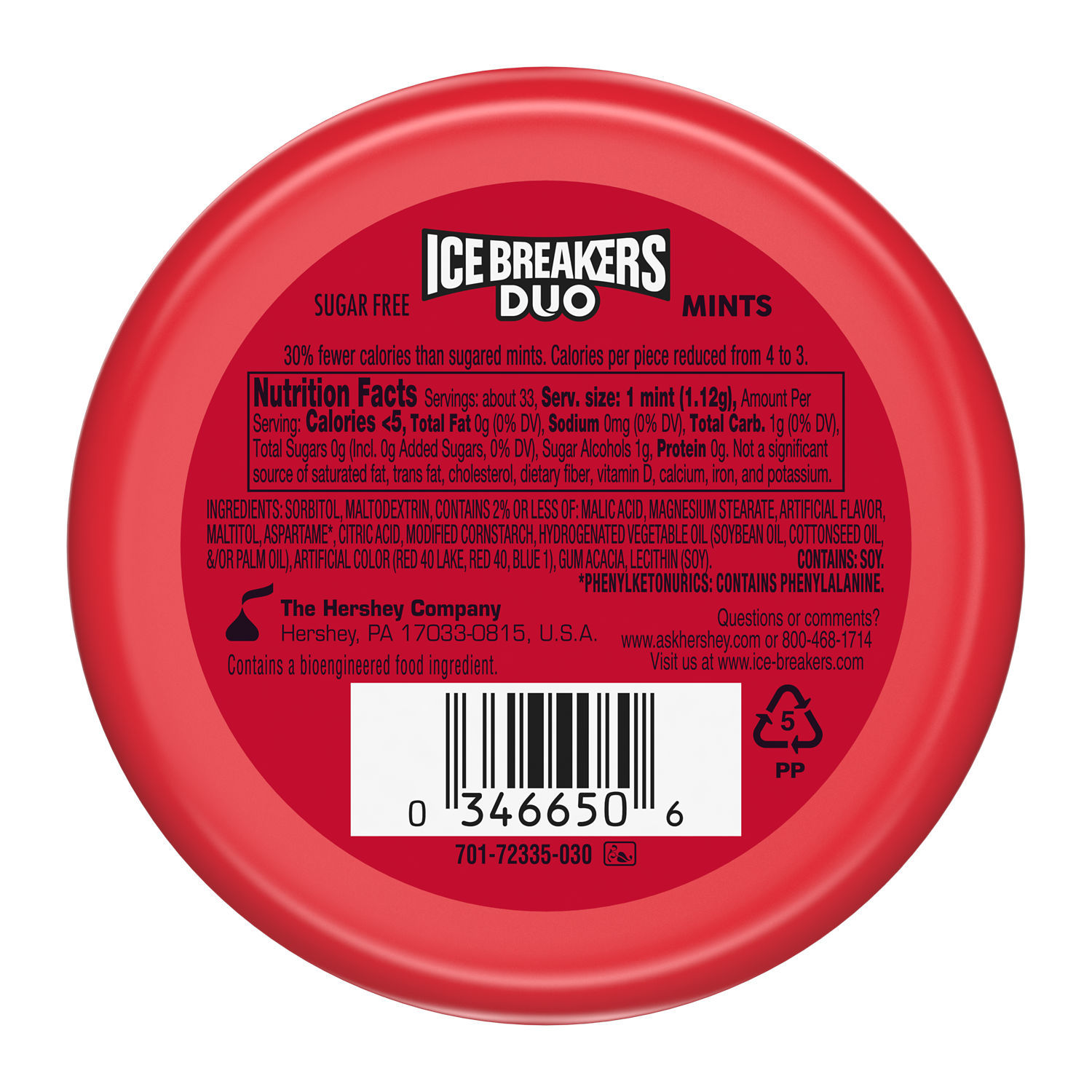slide 7 of 8, Ice Breakers Duo Fruit Plus Cool Strawberry Sugar Free Mints Tin, 1.3 oz, 1.3 oz