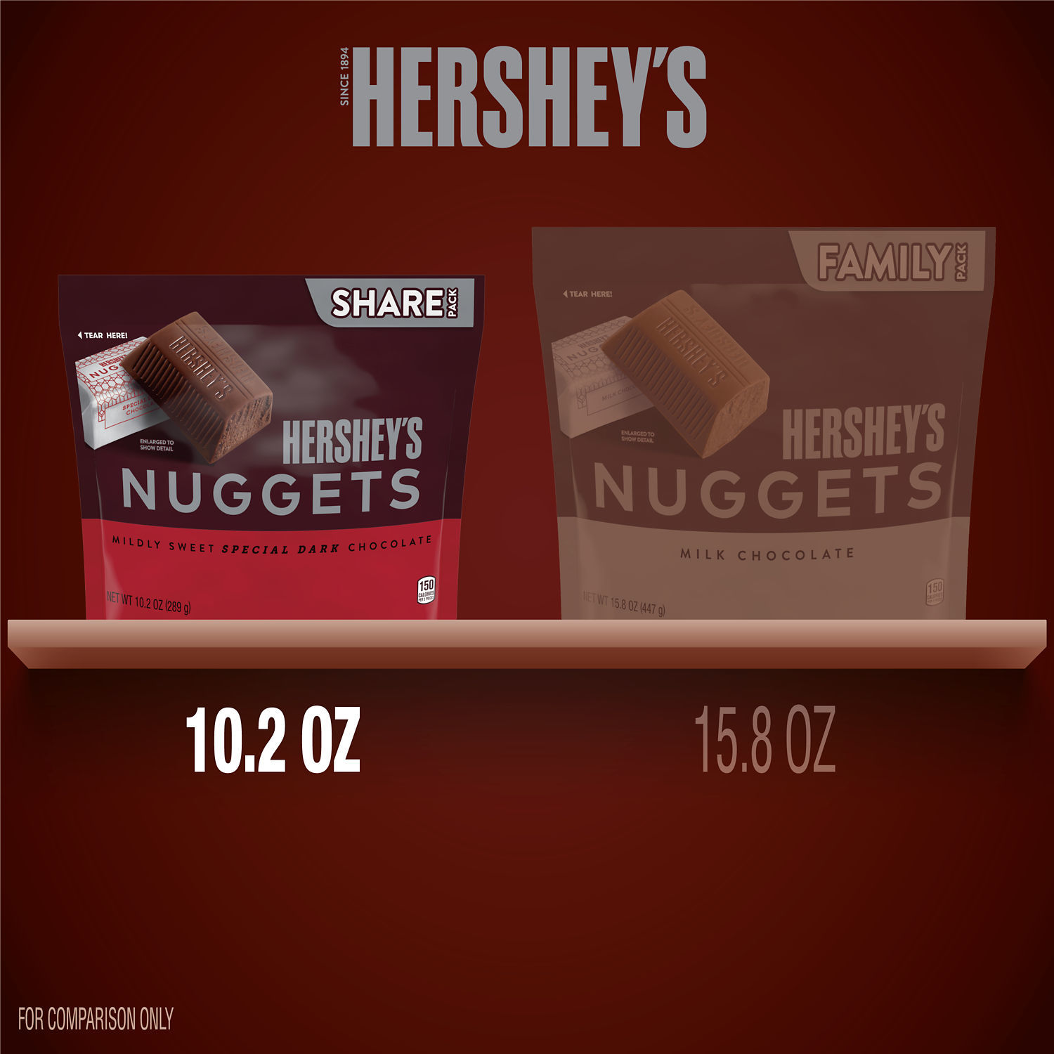 slide 5 of 8, Hershey's Special Dark Nuggets Mildly Sweet Chocolate Candy Share Pack - 10.2 oz, 8 ct, 10.2 oz