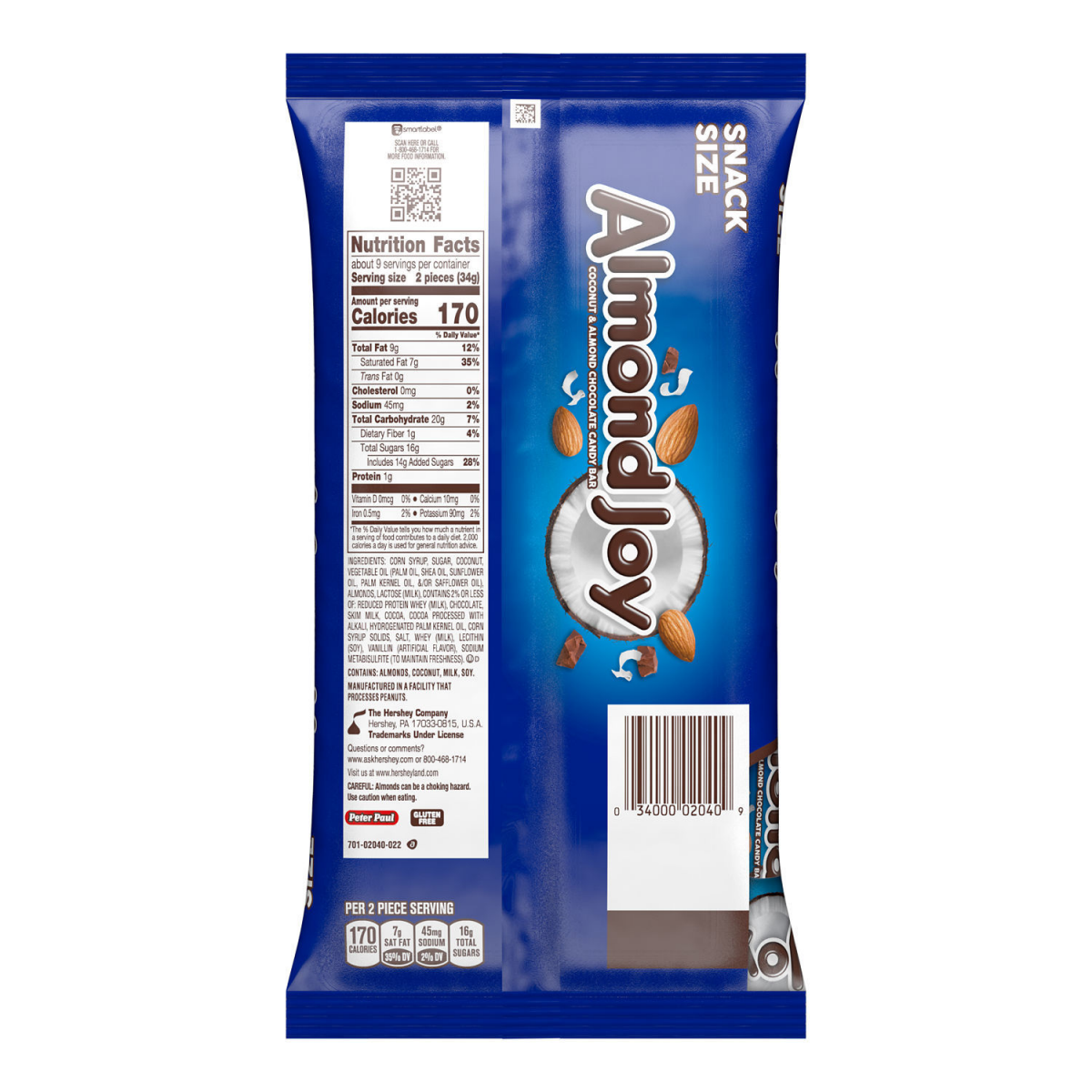 slide 7 of 7, ALMOND JOY Coconut and Almond Chocolate Snack Size, Candy Bag, 11.3 oz, 11.3 oz