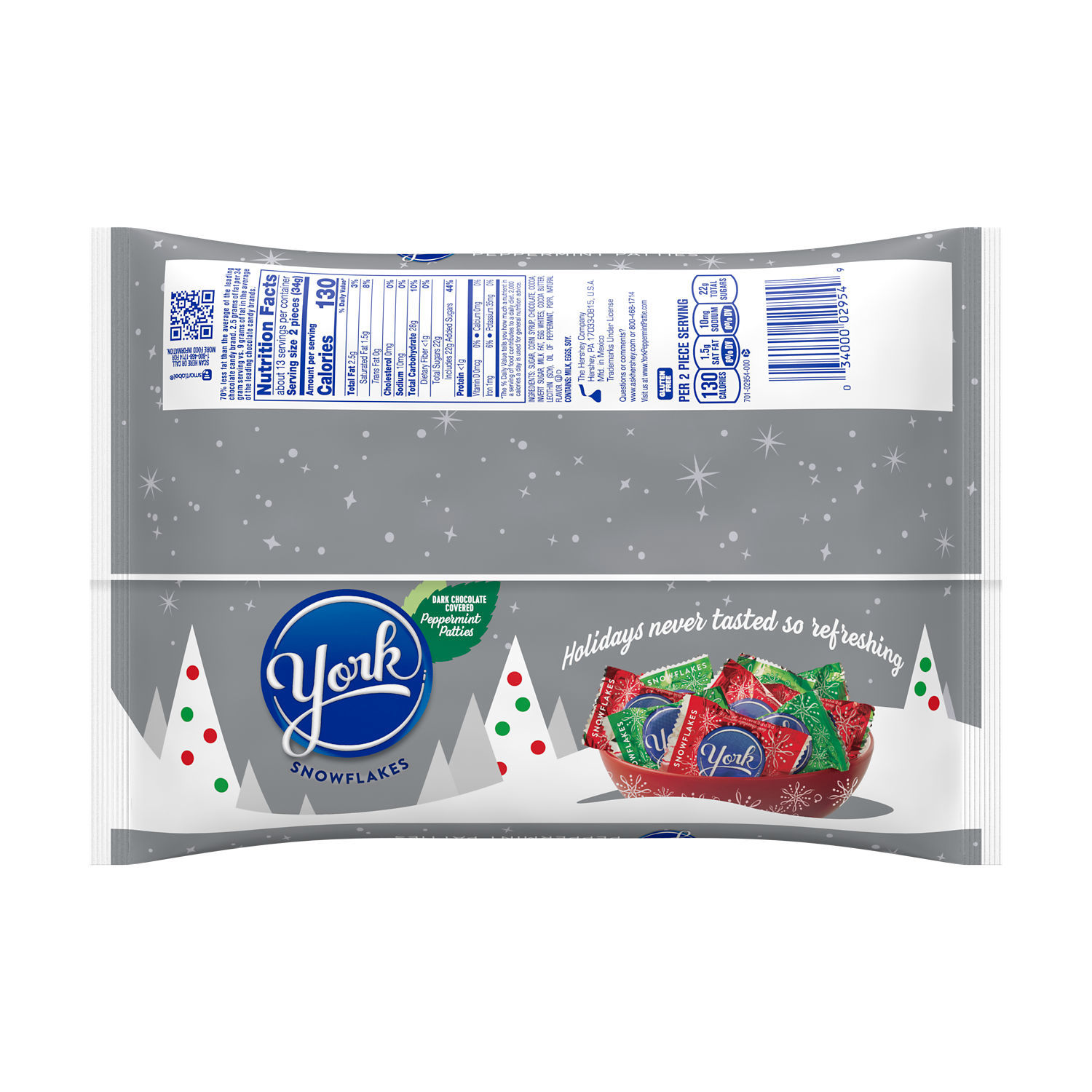 slide 7 of 8, York Peppermint Patties, Dark Chocolate Covered, Snowflakes, 16 oz