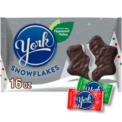 York Peppermint Patties, Dark Chocolate Covered, Snowflakes