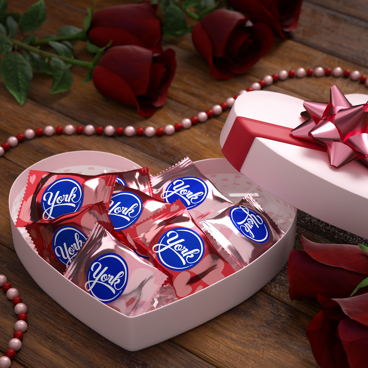 slide 8 of 8, York Peppermint Patties, Heart Shaped, Dark Chocolate Covered, 9.6 oz