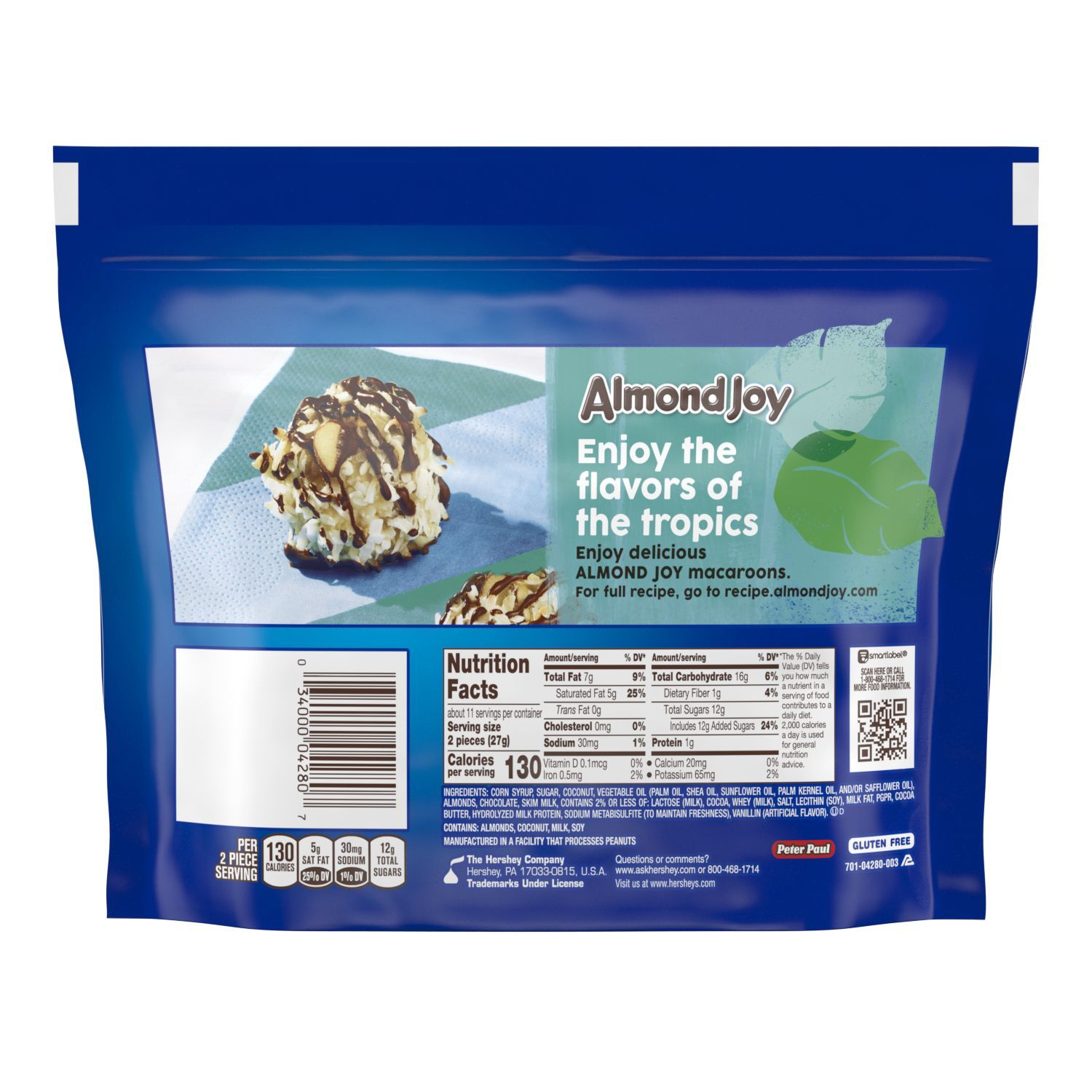 slide 2 of 8, ALMOND JOY Miniatures Coconut and Almond Chocolate Candy Share Pack, 10.2 oz, 10.2 oz