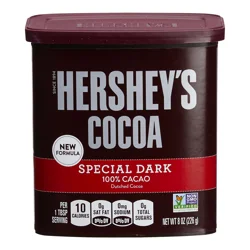 Hershey's Cocoa, Unsweetened, 100% Cacao, Dutched Cocoa, Dark Chocolate