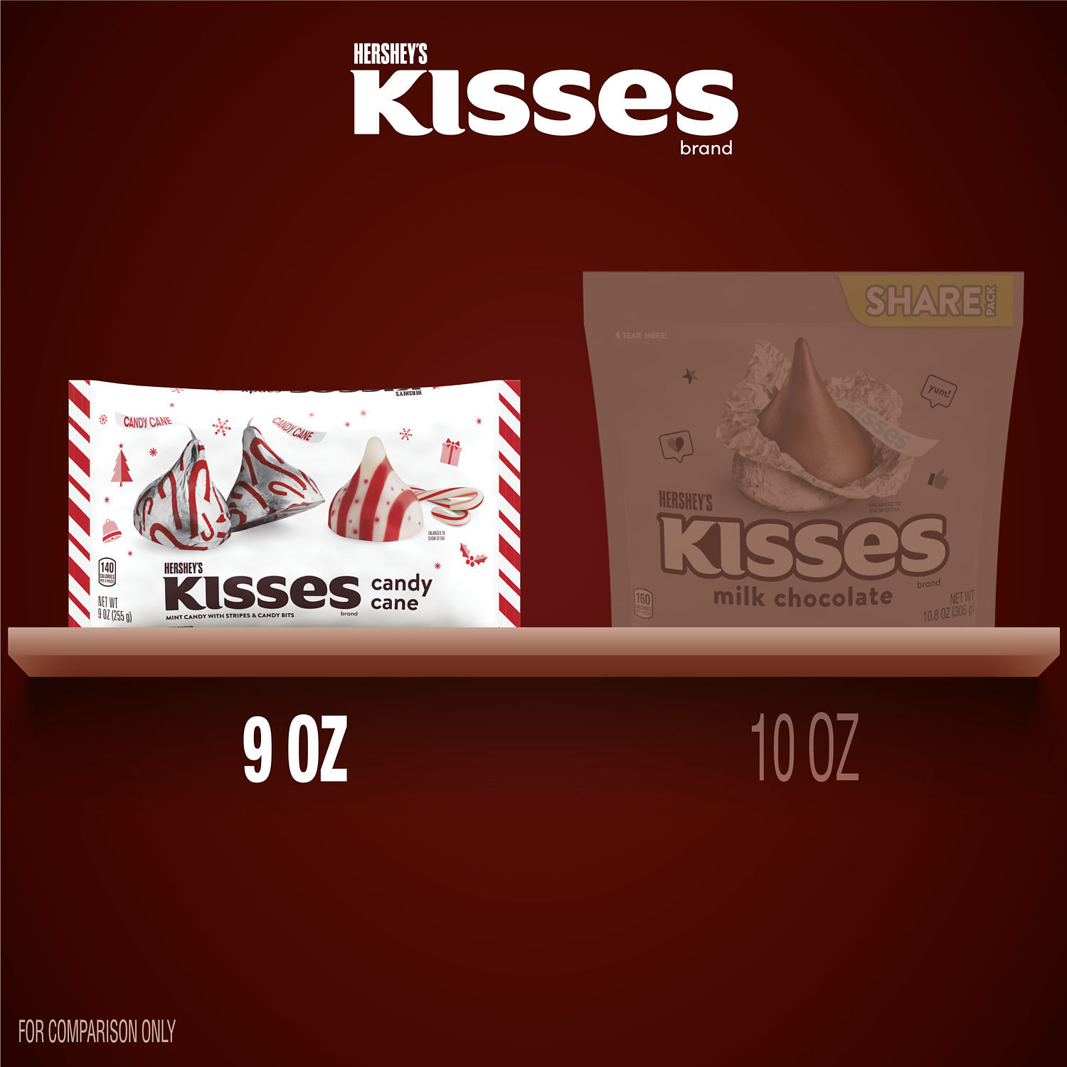 slide 5 of 8, Kisses Candy Cane, 9 oz