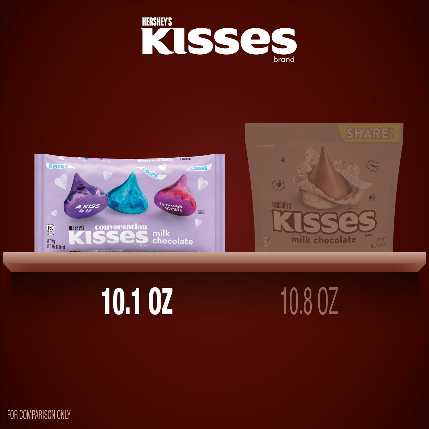 slide 5 of 8, Hershey's Kisses Milk Chocolate Valentine's Candy Bag, 10.1 oz, 10.1 oz
