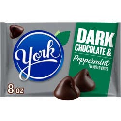 YORK Dark Chocolate and Peppermint Flavored Baking Chips Bag, 8 oz