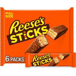 REESES Reese's Sticks Chocolate And Peanut Butter Creme Wafer Candy Bars, 1.5 Oz (6 Count)