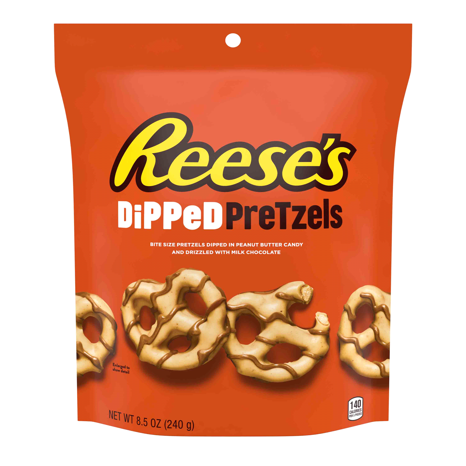 slide 1 of 2, Reese's Snack, Peanut Butter, Milk Chocolate, Pretzels, 8.5 oz