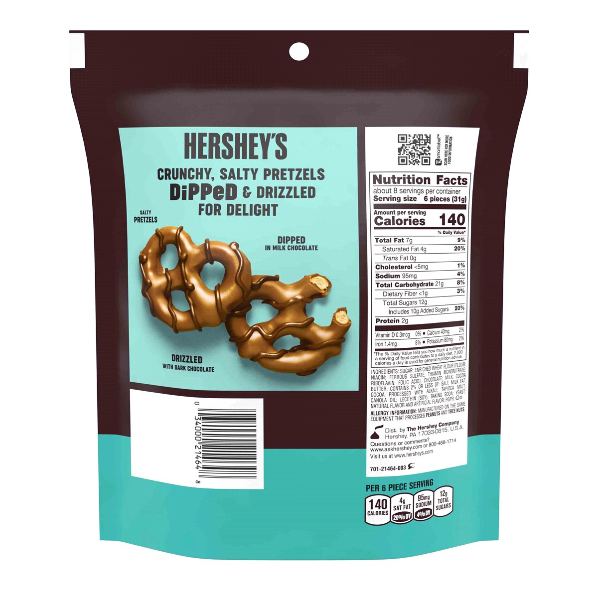 slide 2 of 2, Hershey's Snack, Milk Chocolate, Dark Chocolate, Pretzels, 8.5 oz