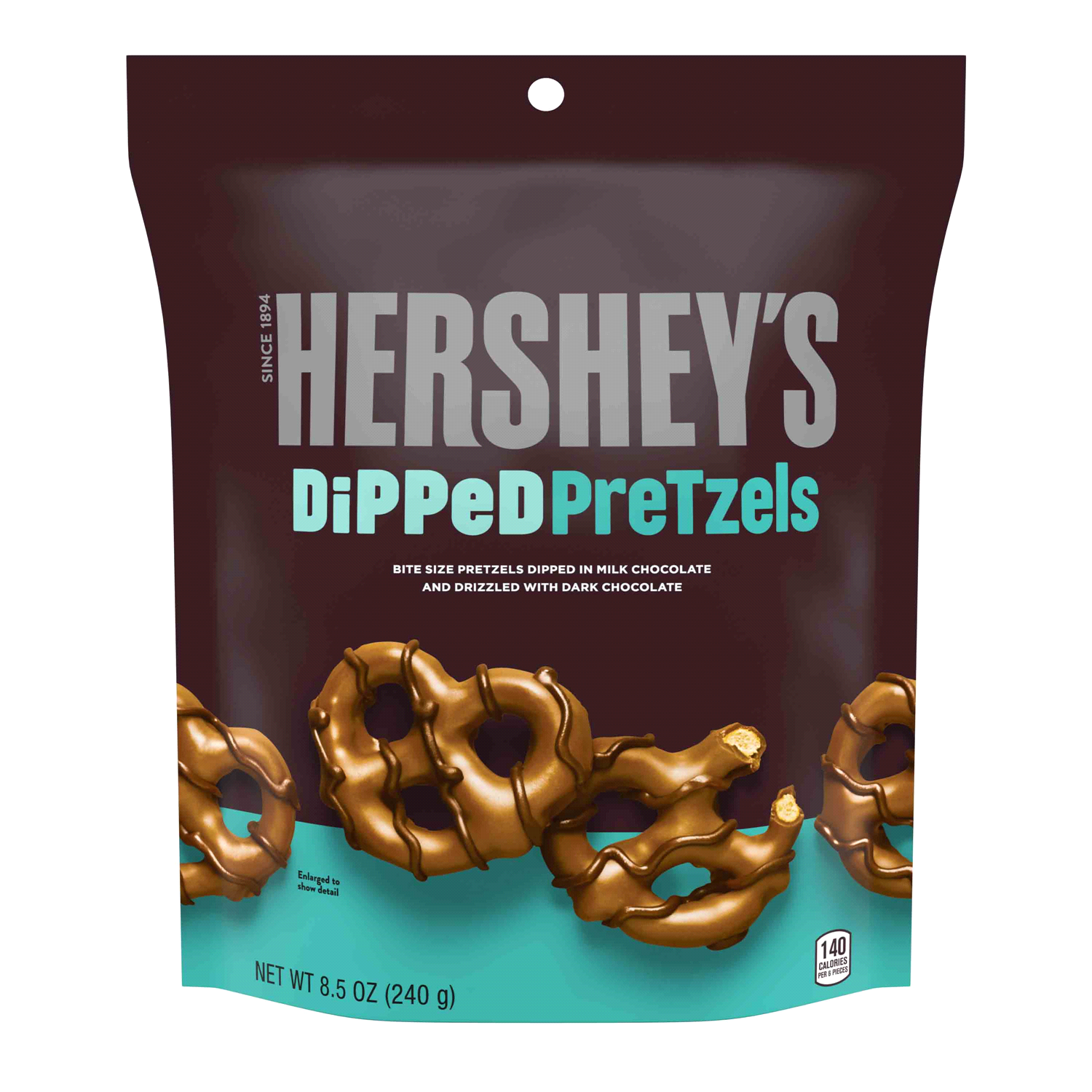 slide 1 of 2, Hershey's Snack, Milk Chocolate, Dark Chocolate, Pretzels, 8.5 oz