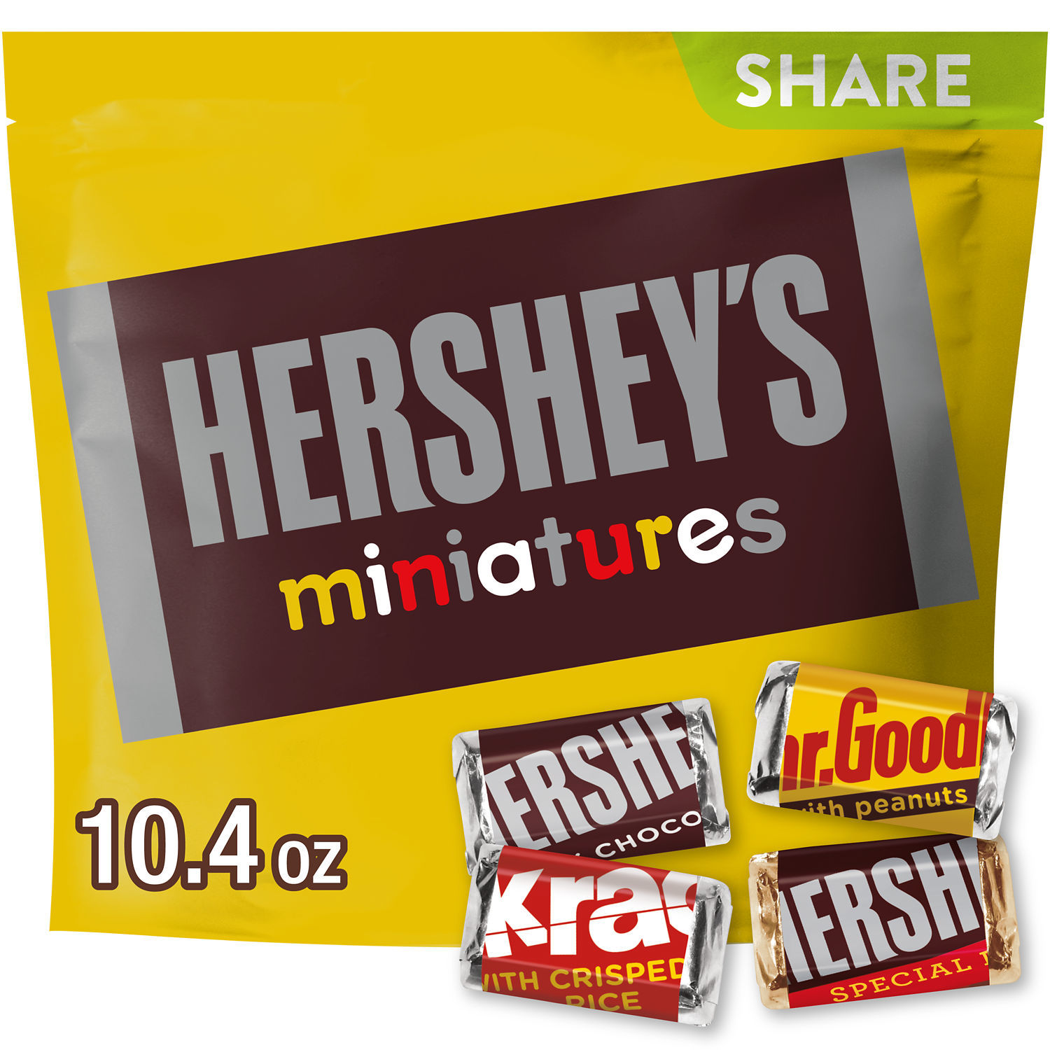 slide 1 of 8, Hershey's Chocolate Assortment, Milk Chocolate, Dark Chocolate, Peanuts, Crisped Rice, Candy Assortment, 10.4 oz
