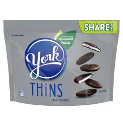 York Peppermint Patties, Dark Chocolate Covered, Thins, Share Pack