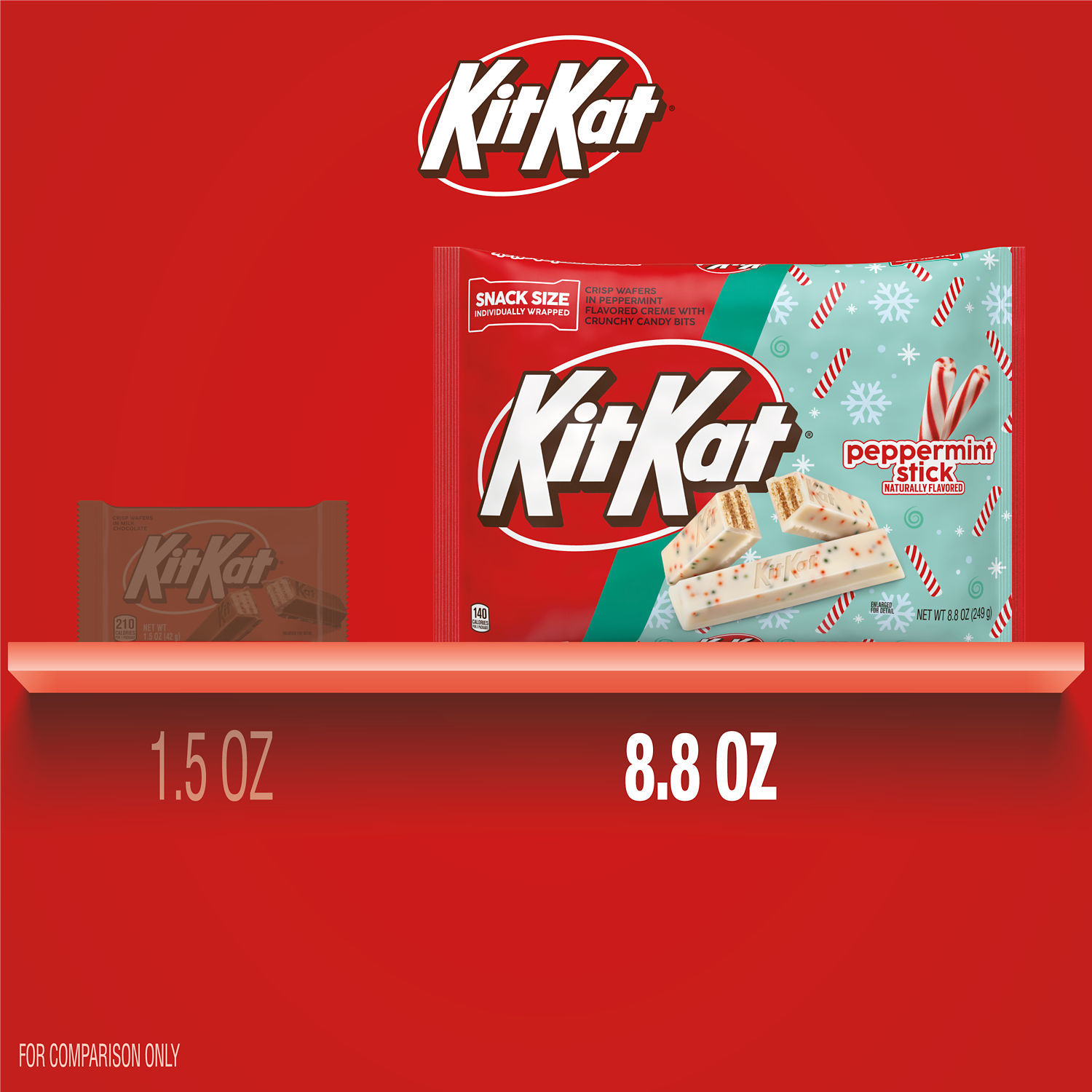 slide 2 of 6, Kitkat Pprmint Snksz, 8 oz